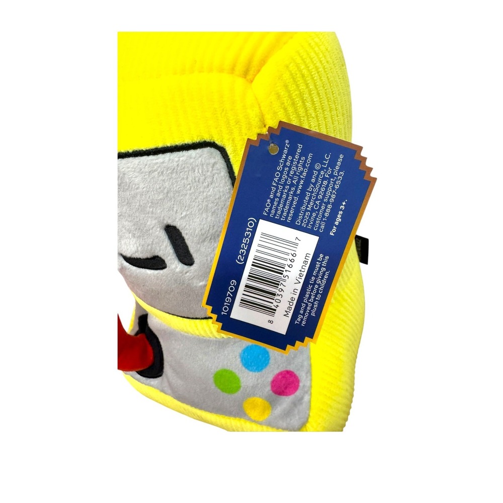 FAO Schwarz Yellow Arcade Game Plush Retro Video Game Stuffed Toy NEW - Picture 5 of 6